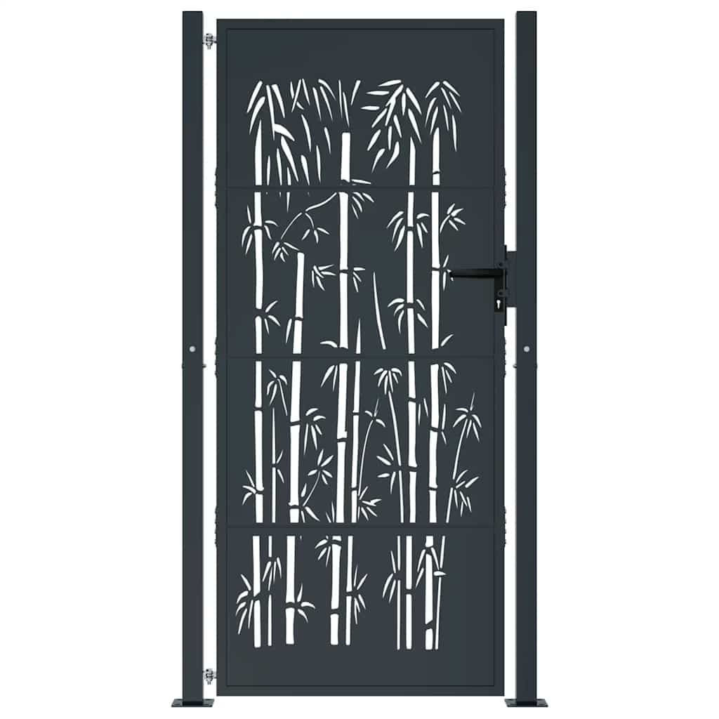 Porta Vidaxl con design di bambù 105x180 cm in acciaio antracite