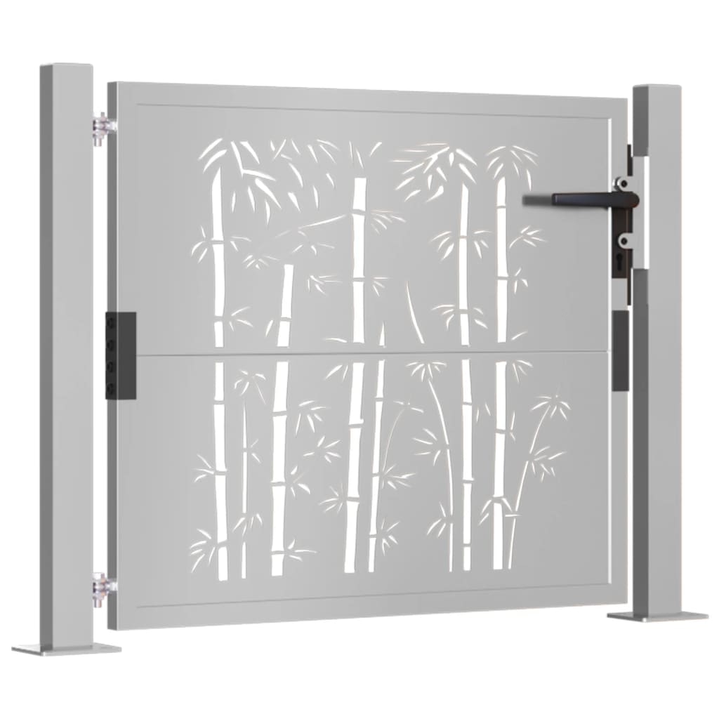 Vidaxl poort met bamboe-ontwerp 105x105 cm cortenstaal