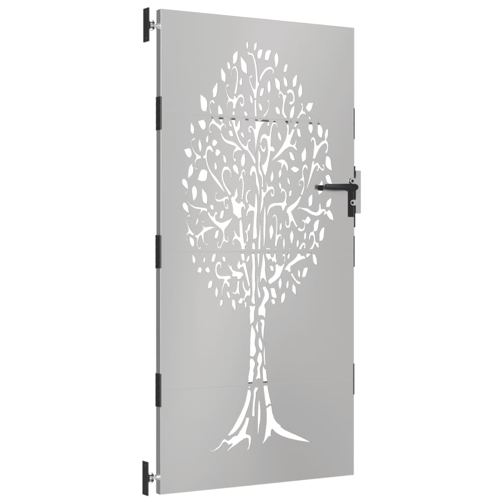 Vidaxl Poort 85x200 cm Design dell'albero Cortenstaal