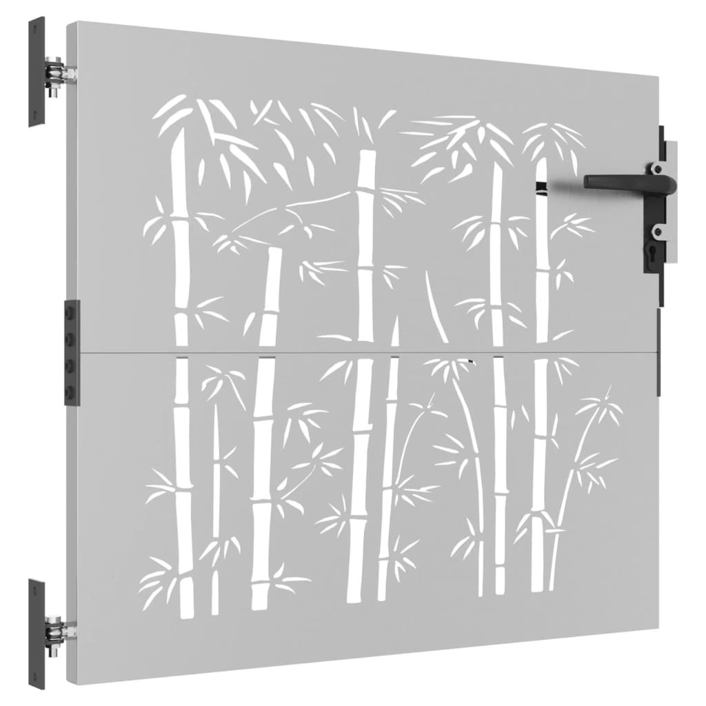 Vidaxl Poort 85x100 cm Design de bambú Cortenstaal