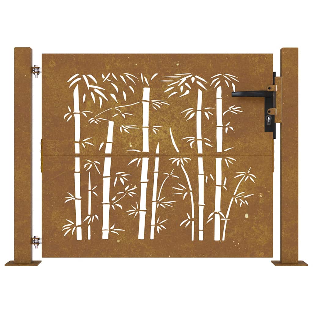 Porta Vidaxl 105x105 cm Design di bambù Cortenstaal