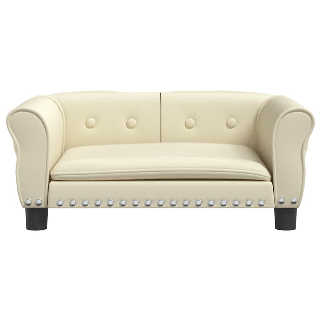 Letto per cani Vidaxxl 70x45x30 cm in pelle artificiale color crema