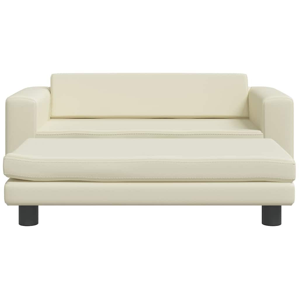 Canasta de perros de Vidaxl con extensión de 100x50x30 cm de crema de cuero artificial
