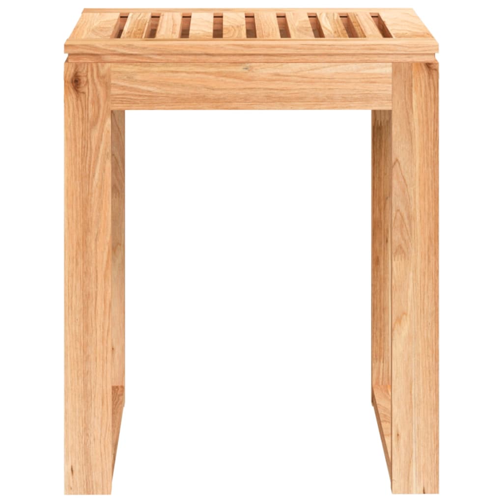 Taburete de baño Vidaxl 40x30x46 cm de madera de nogal sólida