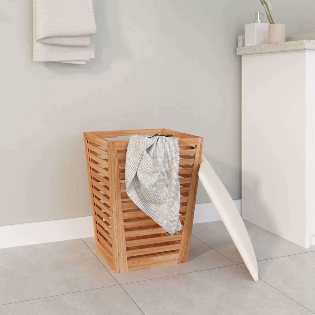 Taburete de baño Vidaxl 40.5x40.5x56 cm de madera de nogal sólida