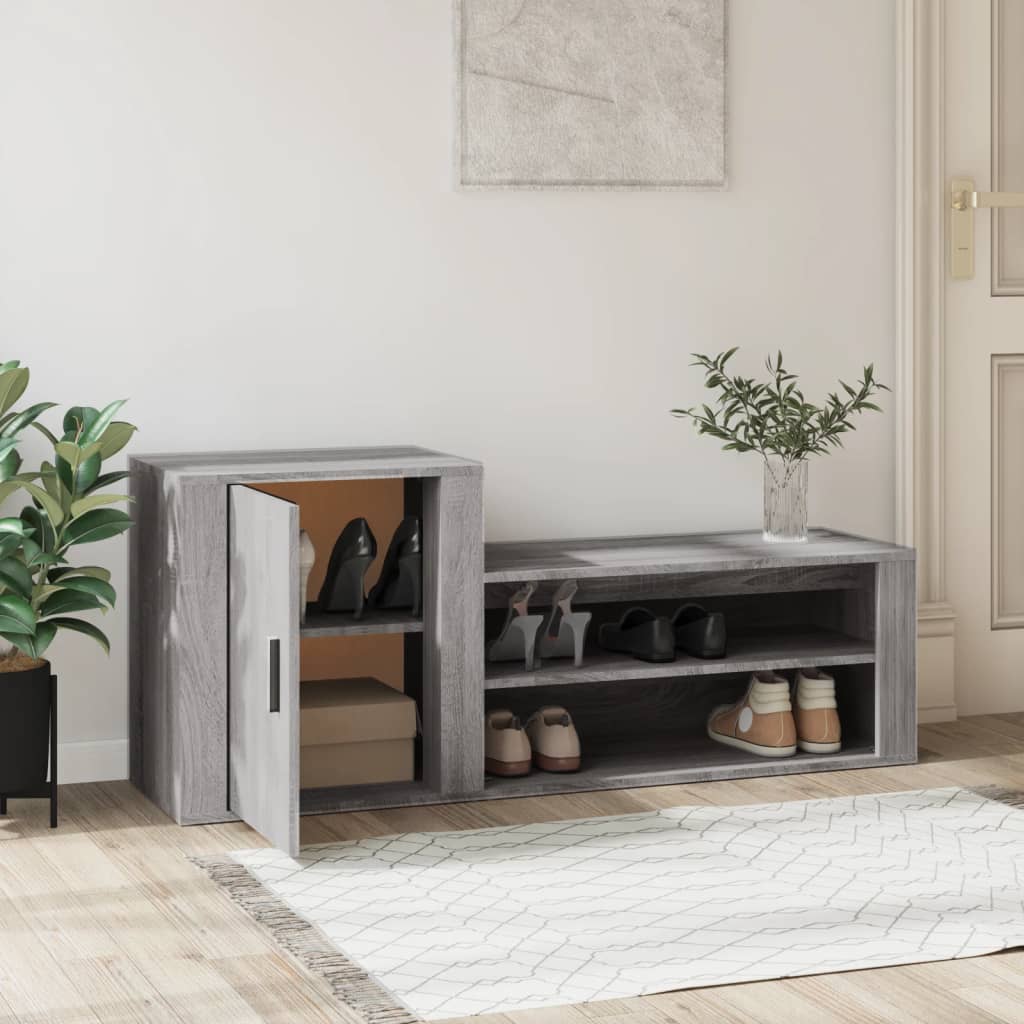 Vidaxl Cabinet da scarpe 130x35x54 cm Sonoma grigio in legno