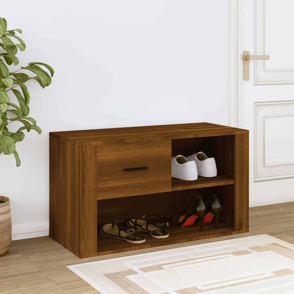 Vidaxl Cabinet da scarpe 80x35x45 cm Colore in rovere marrone in legno