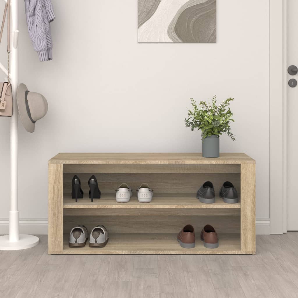 Vidaxl Shoe Rack 100x35x45 cm de madera procesada Sonoma Oak Colored