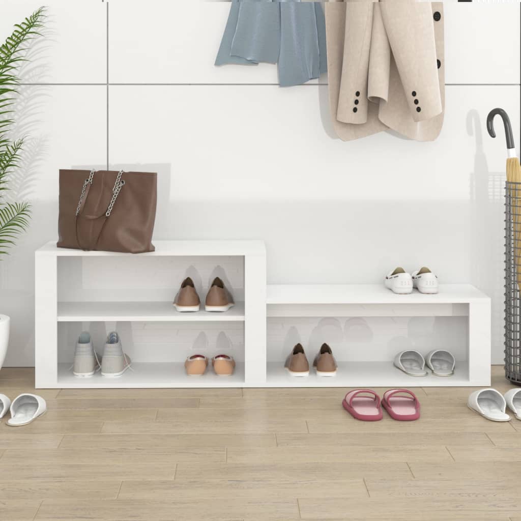 Vidaxl Cabinet da scarpe 150x35x45 cm Properpata in legno Bianco lucido