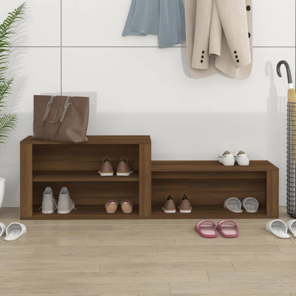 Gabinete de zapatos Vidaxl 150x35x45 cm Corte de madera de madera de roble de madera