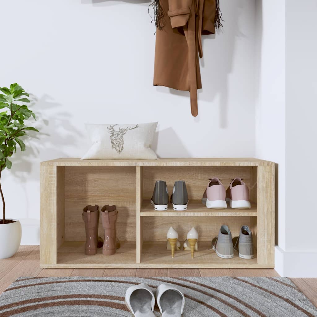 Gabinete de zapatos Vidaxl 100x35x45 cm de madera propiedad de Oak coloreada