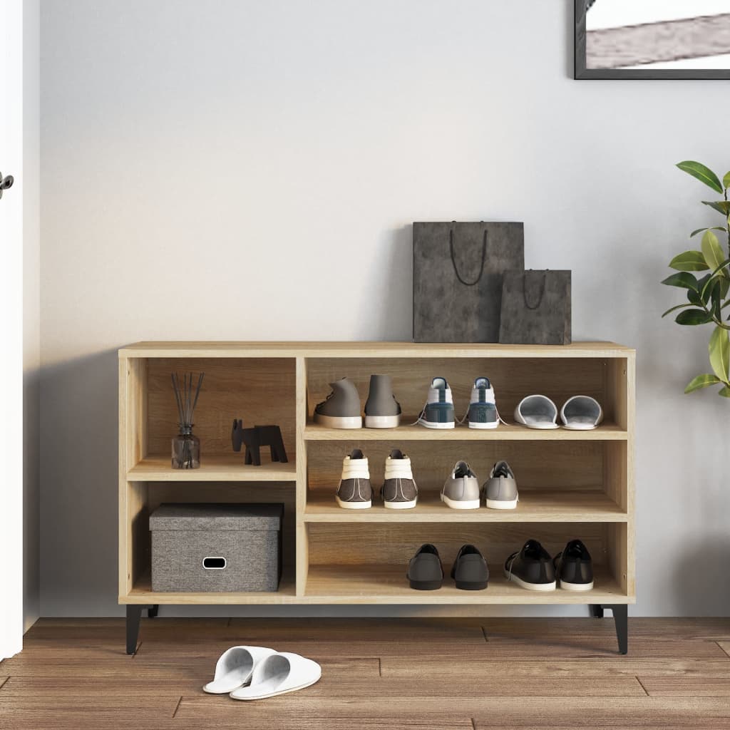Vidaxl Cabinet da scarpe 102x36x60 cm Colore di quercia in legno Sonoma Sonoma