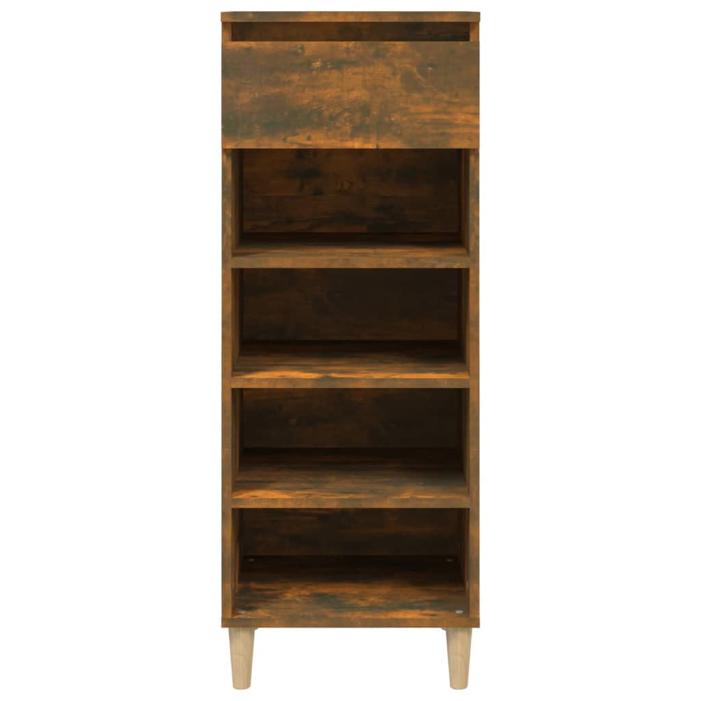 Gabinete de zapatos Vidaxl 40x36x105 cm de roble ahumado de madera