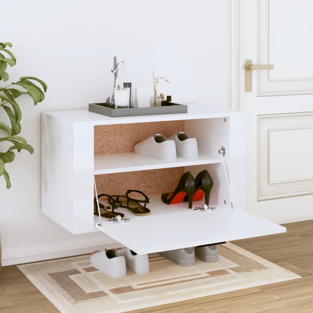 Vidaxl Shoe Gabinet Wall -Madera de madera procesada de 70x35x38 cm