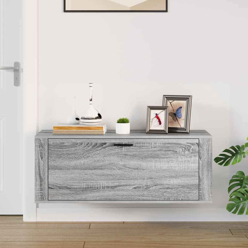 Armadio da scarpe a parete Vidaxl 100x35x38 cm Properpata Sonoma grigio