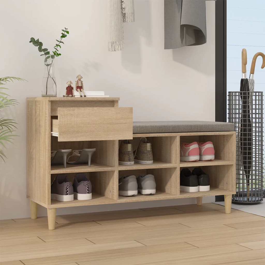 Scarpiera VidaXL 102x36x60 cm in derivati del legno rovere Sonoma