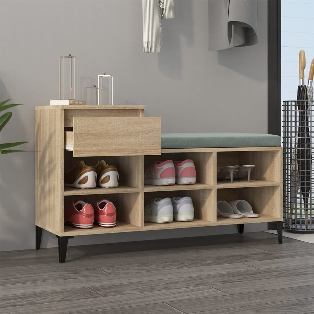 Scarpiera VidaXL 102x36x60 cm in derivati del legno rovere Sonoma