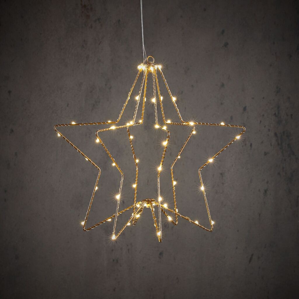 Edelman estrella colgante oro blanco cálido 60led bo - h32xd30cm | 3 piezas