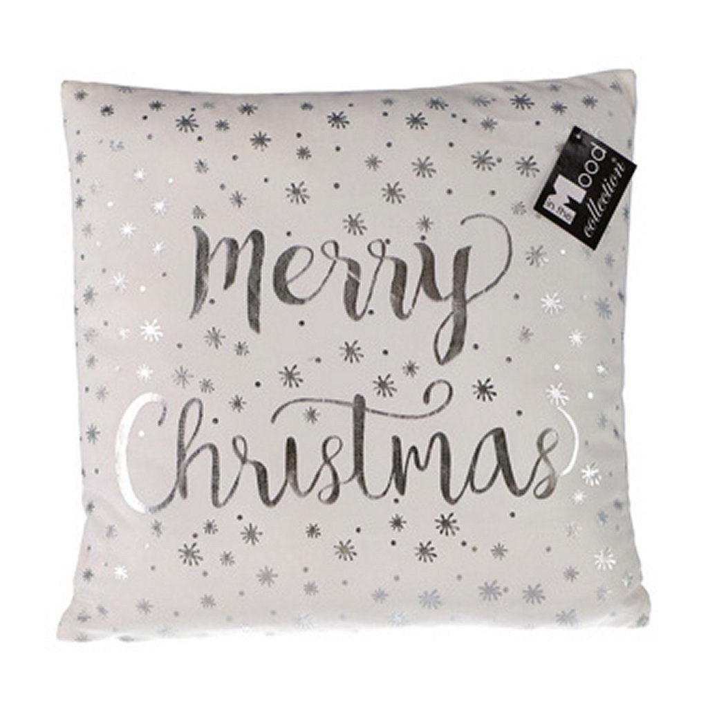 En The Mood Collection In The Mood Collection Merry Christmas Cushion White 40x40x10 cm
