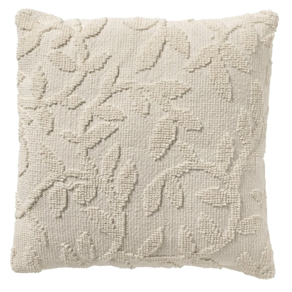 Decoración holandesa Decoración holandesa Hoja Cushion decorativo 45 x 45 cm Blanco de nieve