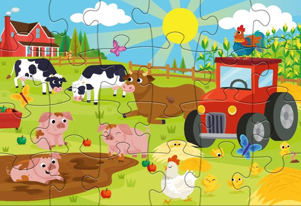 Rebo rompecabezas 2x24 piezas - granja anima