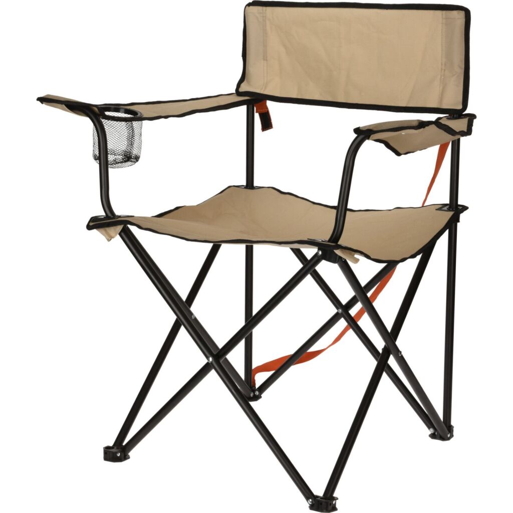 Sedia da campeggio in metallo pieghevole da pro giardino marrone chiaro