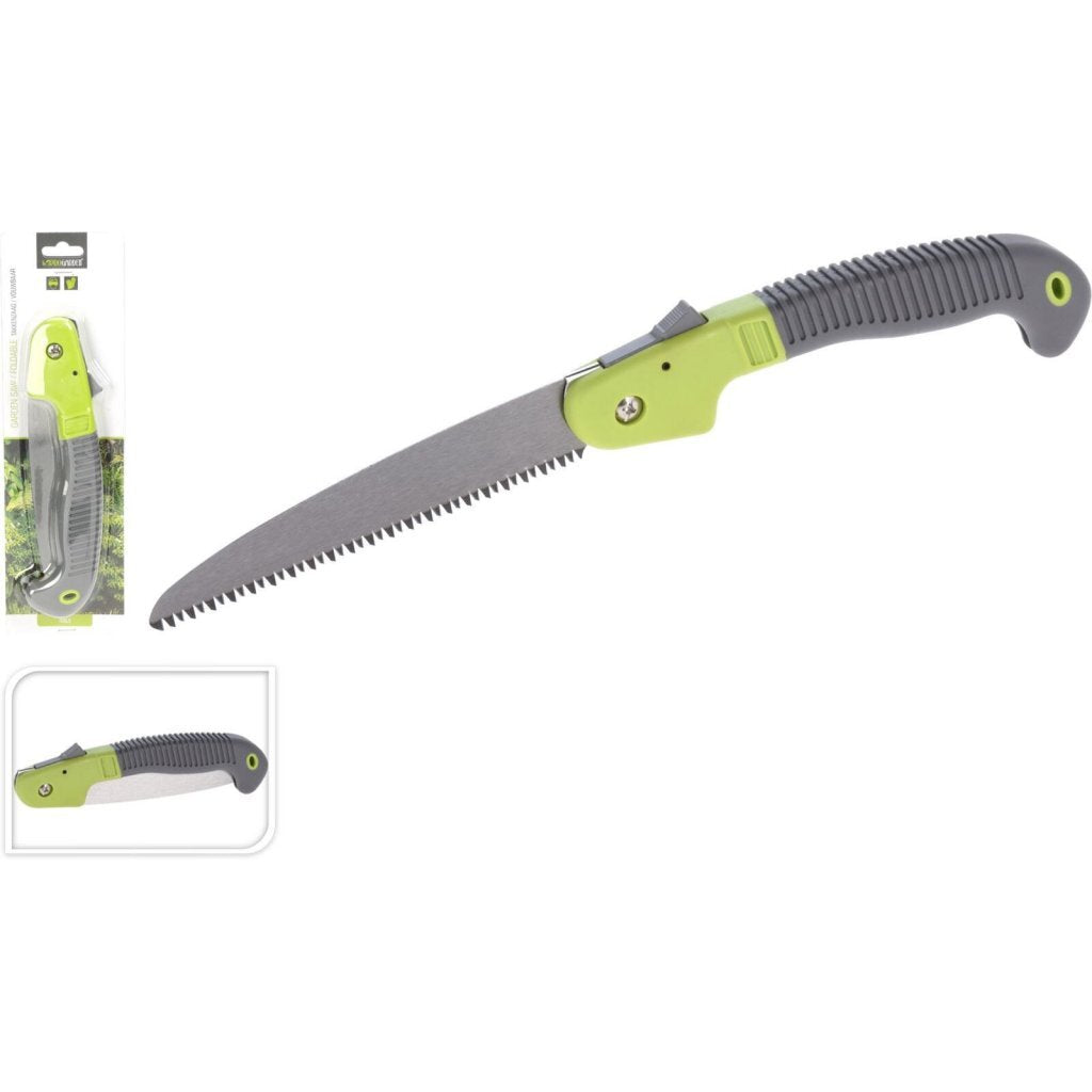 Sierra de podar Pro Garden plegable 18 cm verde gris