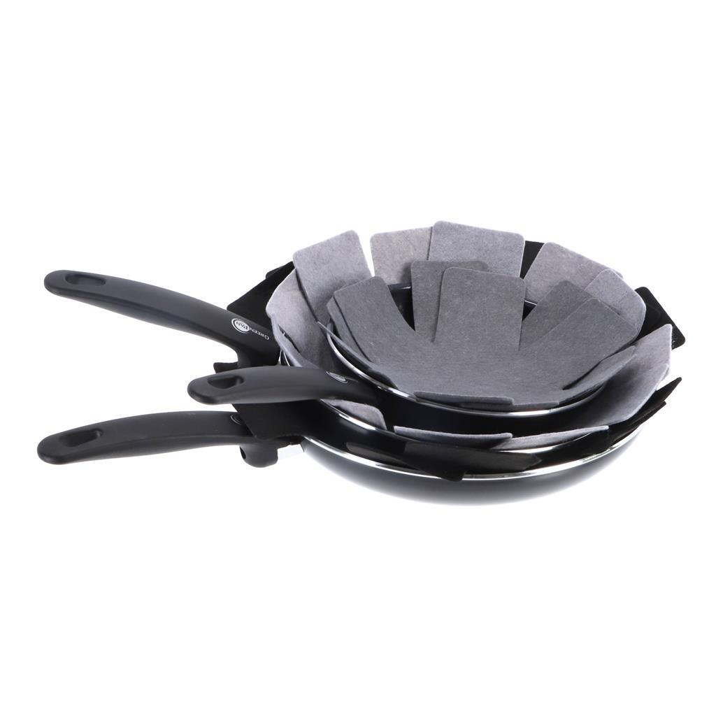 Excelente Housware Housware Pan Protectores 38-26 cm 6 piezas gris negro