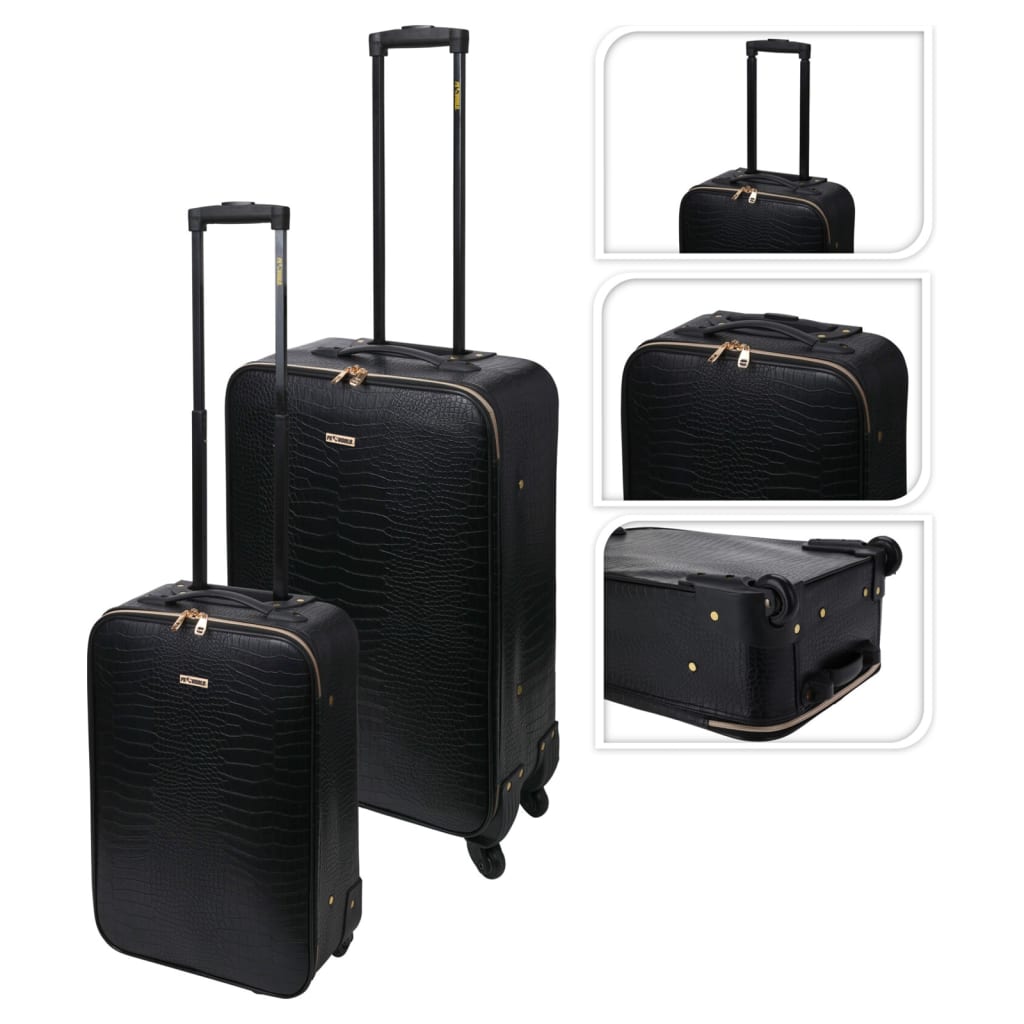 Proworld Proworld Set da bagagli a 2 pezzi Croco Black