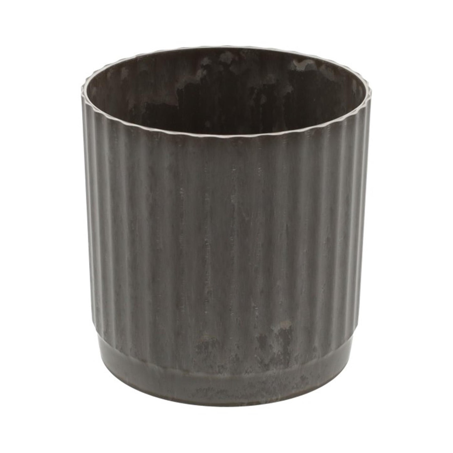 Hbx natural living bloempot melamine ribble dia14x15,5cm bruin