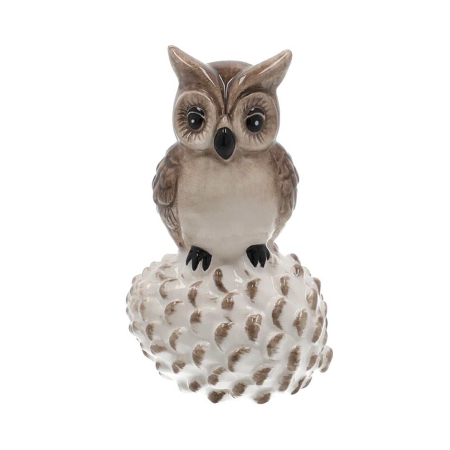 Hbx statua vivente naturale gufo olly h13m in ceramica