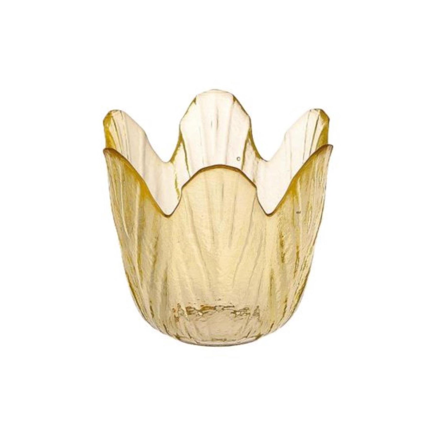 Portacandela Hbx natural living tulipano giallo ø8xh8cm