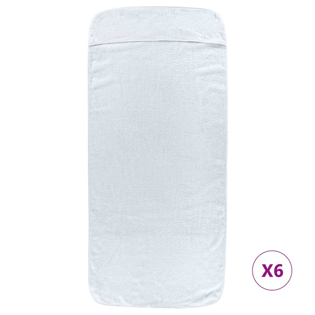 Toallas de cadena Vidaxl 6 pcs 400 g m² 60x135 cm de tela blanca