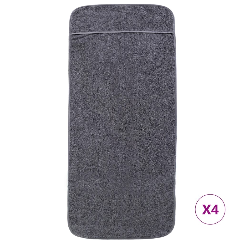 Asciugamani a filo Vidaxl 4 pezzi 400 g m² 60x135 cm tessuto antracite