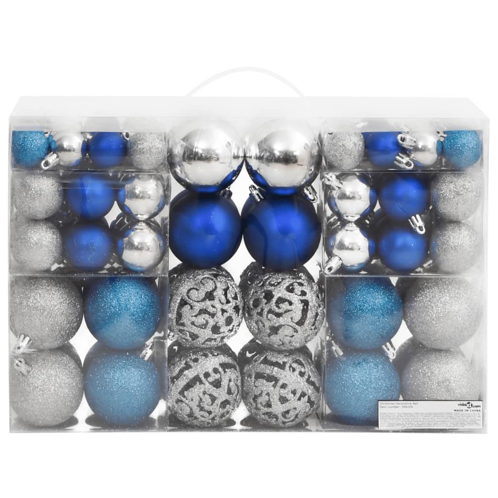 Vidaxl Christmas Balls 100 St 3 4 6 cm Blu e argento colorato