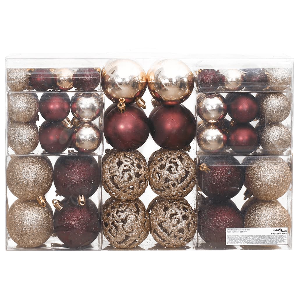 Vidaxl Christmas Balls 100 St 3 4 6 cm Champagne e Brown