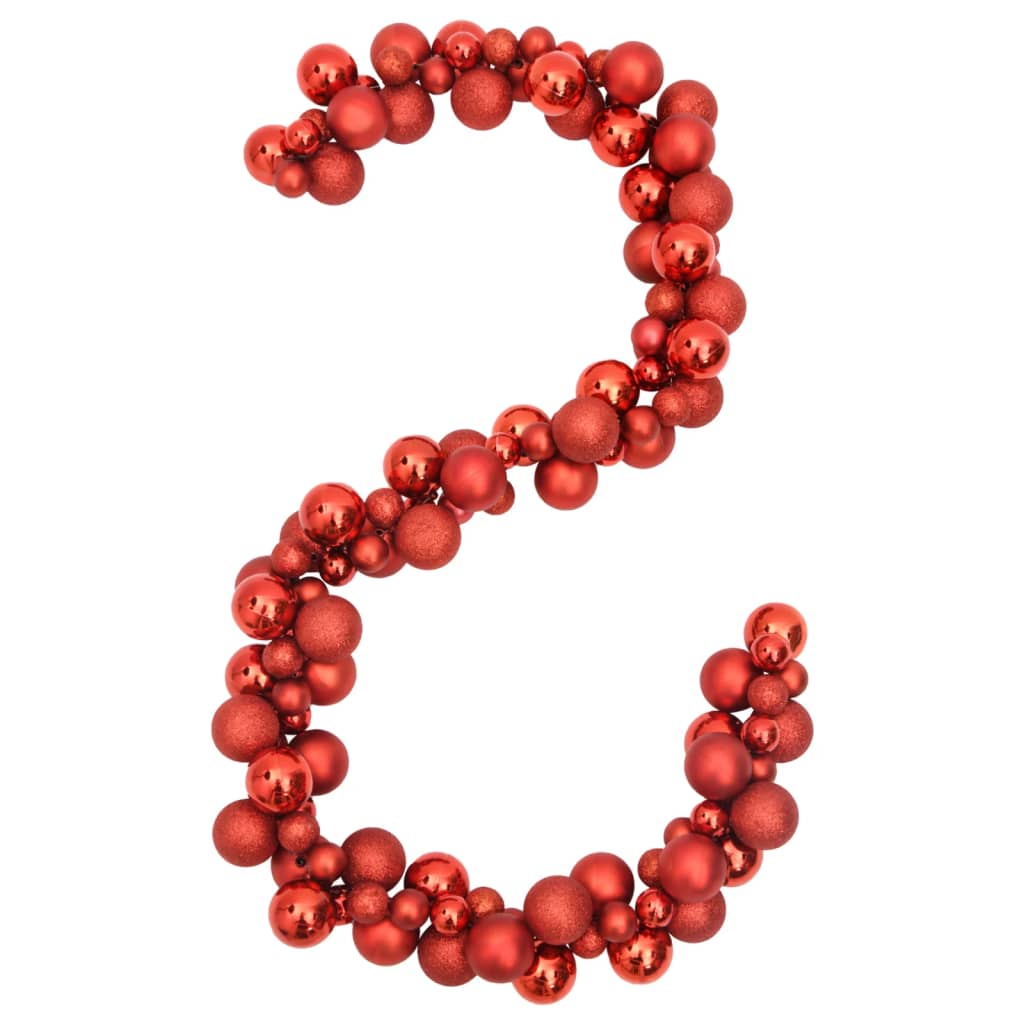 Vidaxl Christmas Garland Balls 175 cm in polistirene rosso