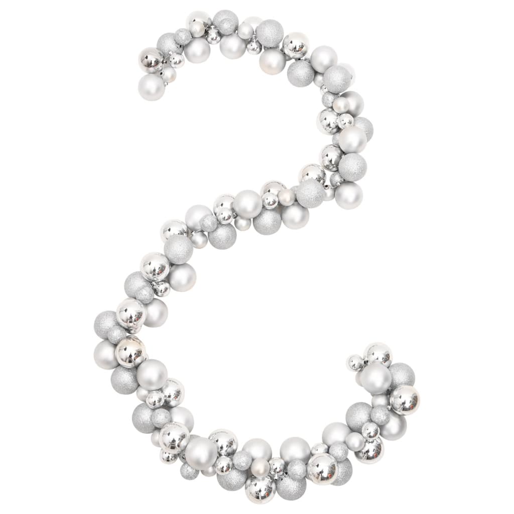 Vidaxl Christmas Garland Balls 175 cm Polytirene Silver Coloted