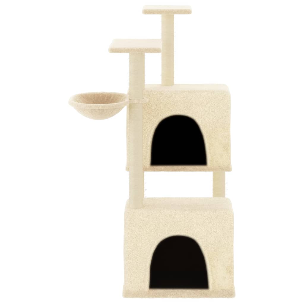 Muebles de gato de Vidaxl con postes de rascado de sisal 122 cm de crema