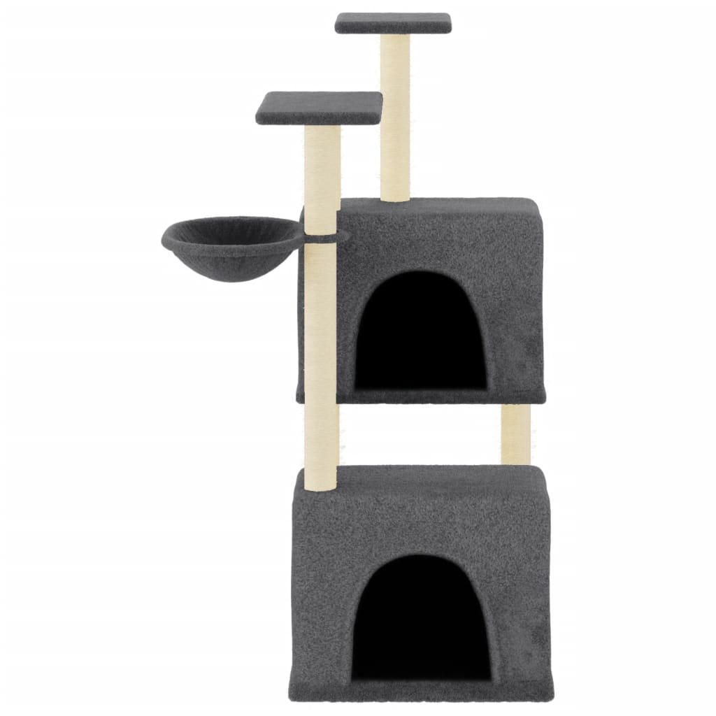 Muebles de gato de Vidaxl con postes de rascado de sisal 122 cm de gris oscuro