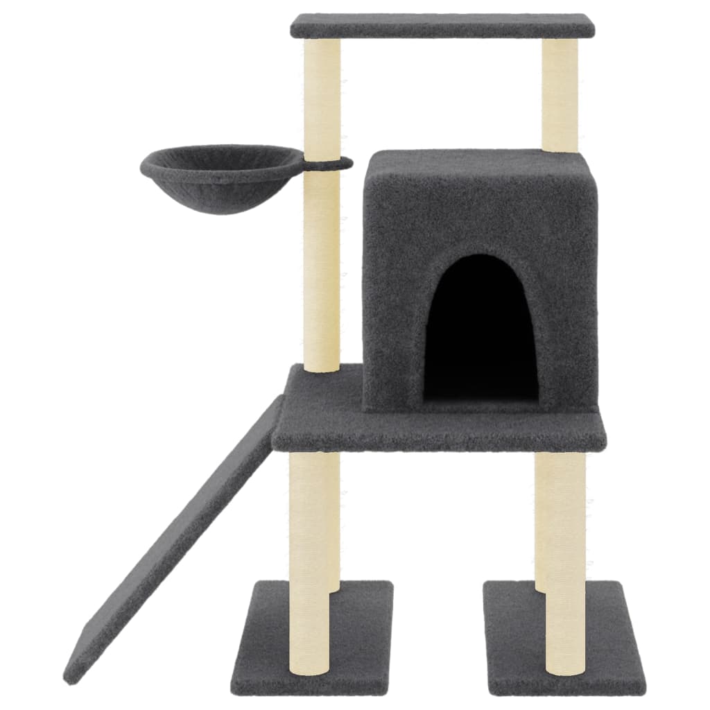 Muebles de gato de Vidaxl con postes de rascado de sisal 96.5 cm de gris oscuro