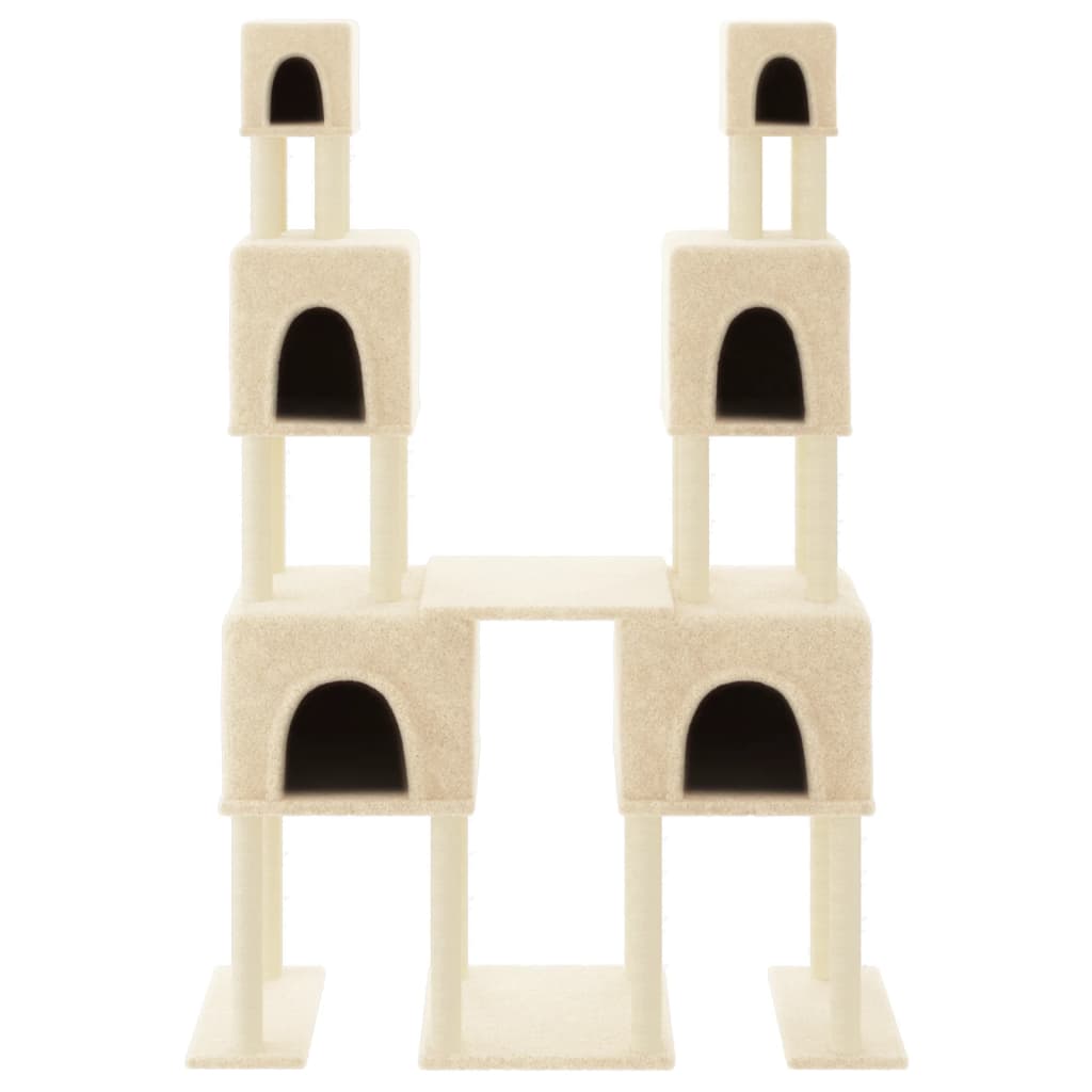 Vidaxl kattenmeubel met sisal krabpalen 199 cm crèmekleurig