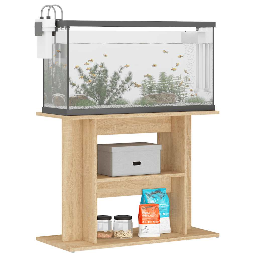 Estándar de Aquarium Vidaxl 80x35x60 cm de madera procesada Sonoma Oak Colored