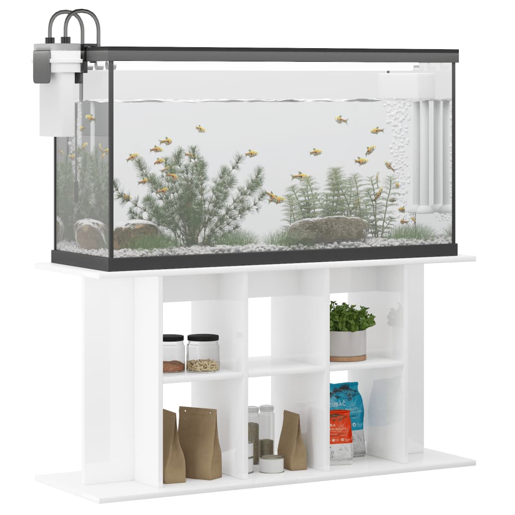 Estándar de Aquarium Vidaxl 120x40x60 cm de madera procesada de alto brillo blanco