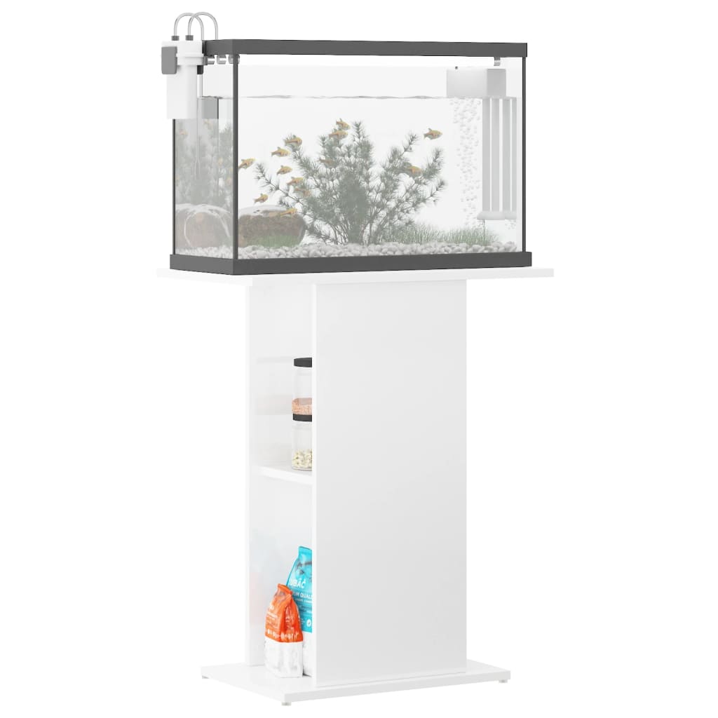 Vidaxl Aquarium Standard 60.5x36x72.5 cm Bianco di lucentezza in legno trasformato