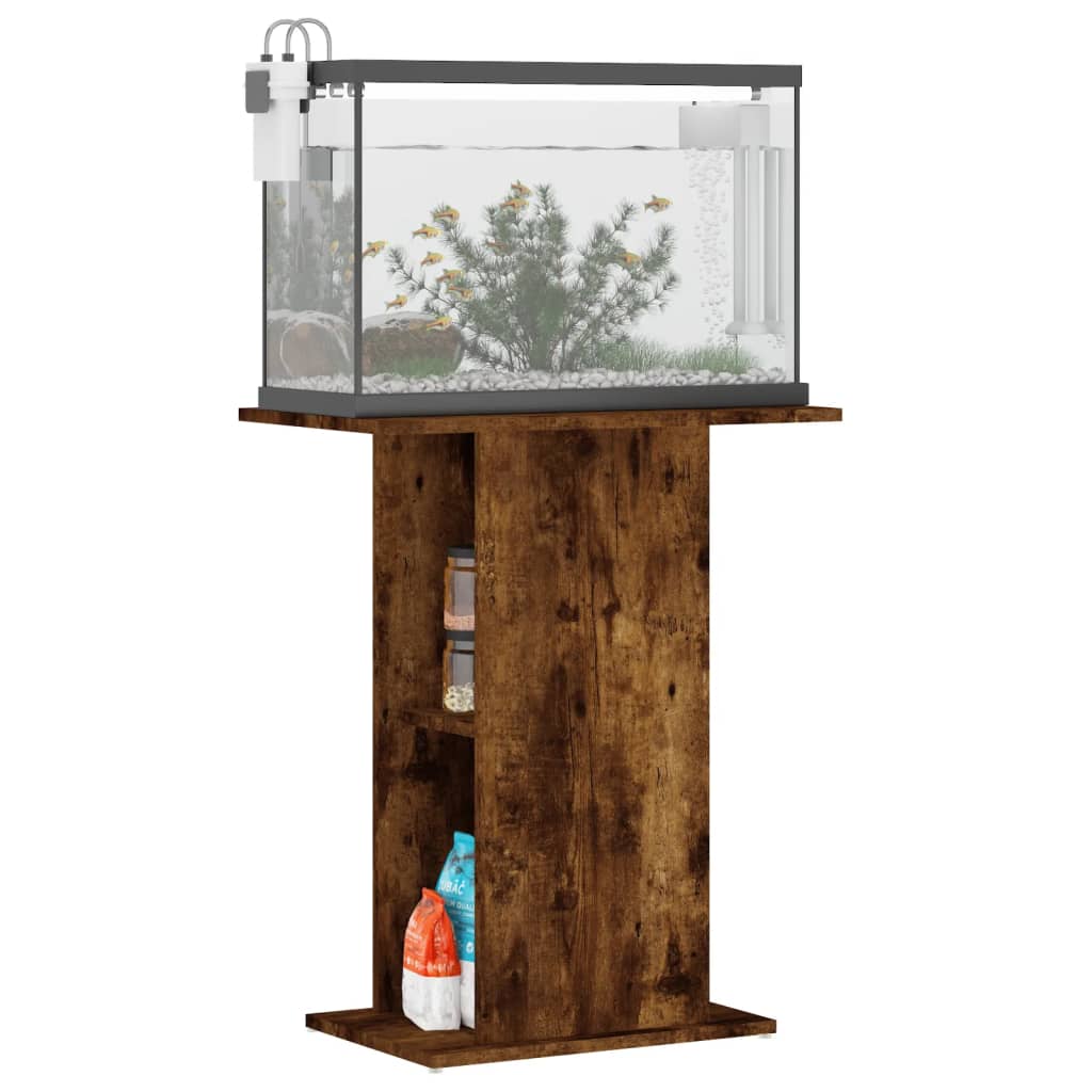 Estándar de Aquarium Vidaxl 60.5x36x72.5 cm de madera procesada roble ahumado