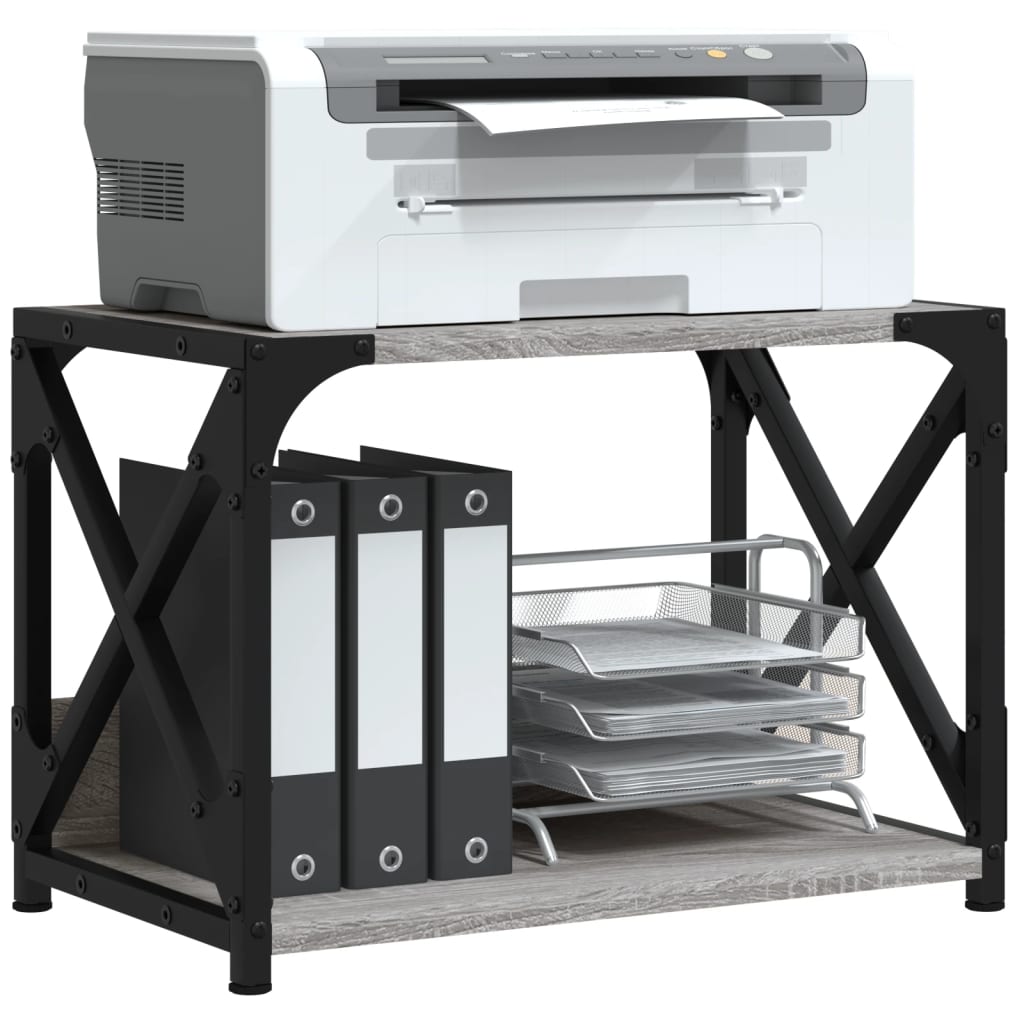 Soporte de impresora Vidaxl 44x26x31.5 cm de madera procesada Grey Sonoma Oak