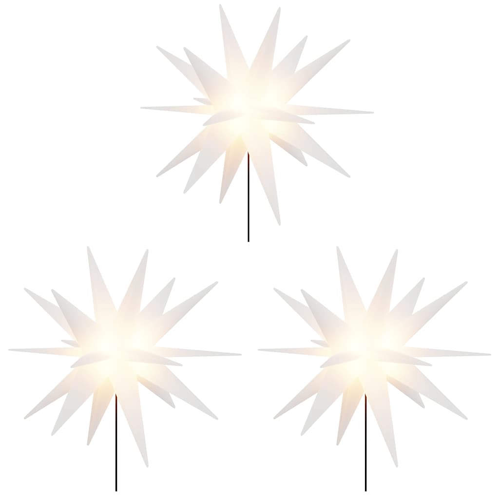Vidaxl kerstlampen met grondpin en led's 3 st 35 cm wit