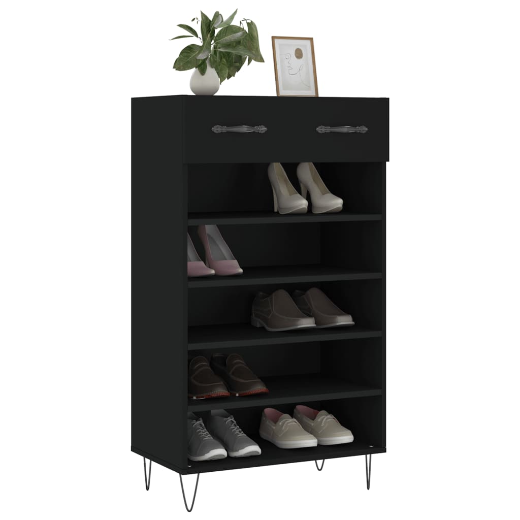 Vidaxx zapatero 60x35x105 cm acabado madera negro