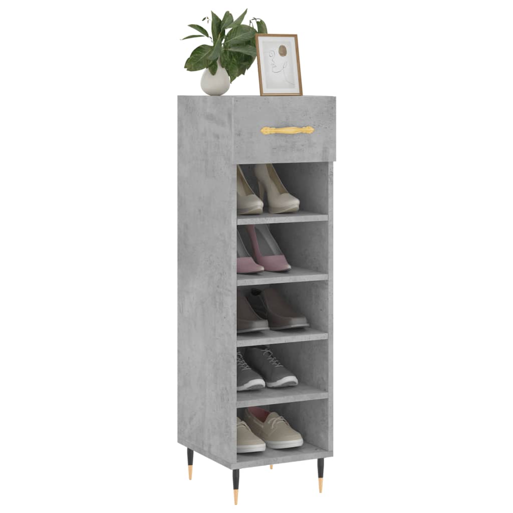 Vidaxx zapatero 30x35x105 cm madera contrachapada hormigón gris